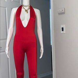 Red gogo suit
